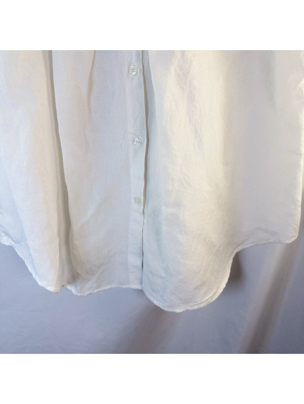 Grace Elements Linen Blend Collared White Sleeveless Button Down Shirt Large - Picture 6 of 8